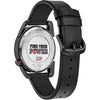 Citizen Reloj Eco-Drive Marvel Miles Morales acero inoxidable negro con correa cuero y esfera negra, modelo AW1685-00W