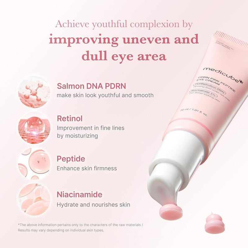 Suero Para Ojos Medicube Con PDRN De Salmón, Péptidos Rosados, Retinol Y Niacinamida 15ml