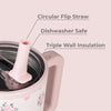 HydroJug Traveler - Botella reutilizable con popote abatible, resistente a fugas y de acero inoxidable con base de goma