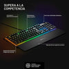 Teclado SteelSeries Apex 3 RGB con iluminación de 10 zonas, resistencia al agua y reposamuñecas magnético para juegos silenciosos