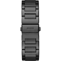 Reloj GUESS para hombre, diseño cuadrado de 42 mm, con temporizador, esfera negra y pulsera de acero inoxidable