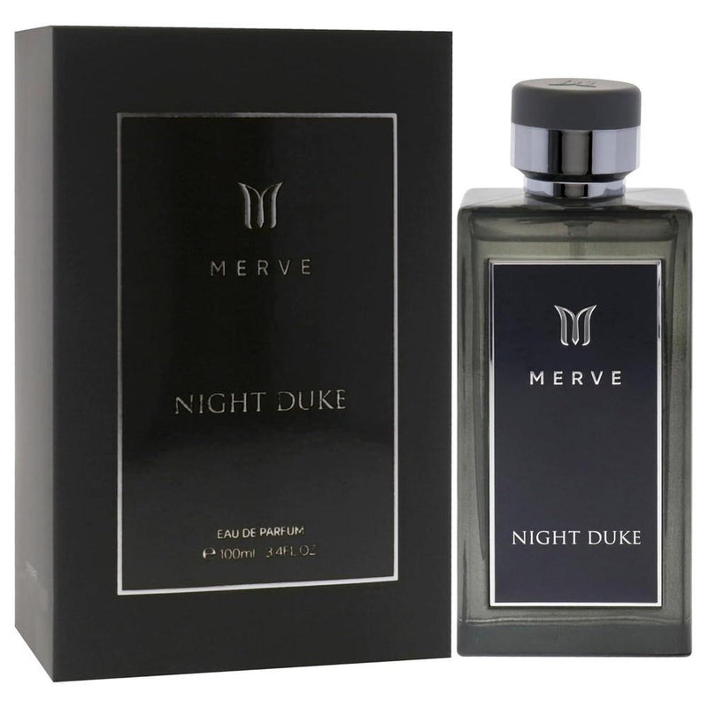 Merve Night Duke para hombre - Perfume elegante con flores y ámbar gris, notas marinas refrescantes