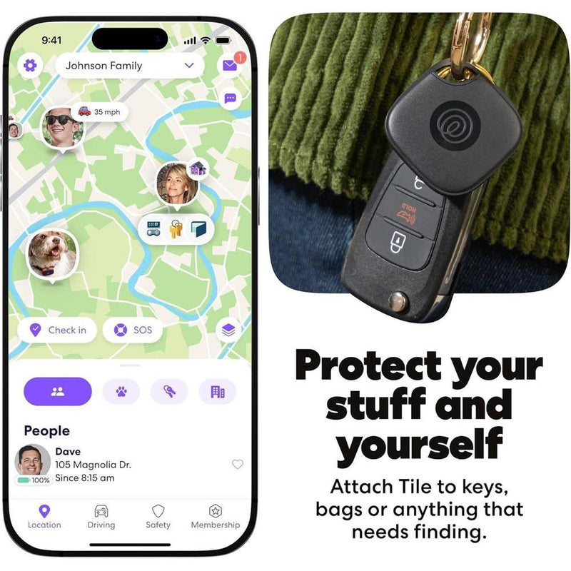 Tile Starter Pack: de Life360, rastreadores Bluetooth y buscadores de artículos para llaves, carteras. Compatible iOS y Android