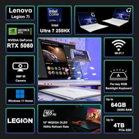 Lenovo Legion 7i Gaming Laptop OLED Intel 20-core 32GB RAM 2TB SSD GeForce RTX 5060 Wi-Fi 7