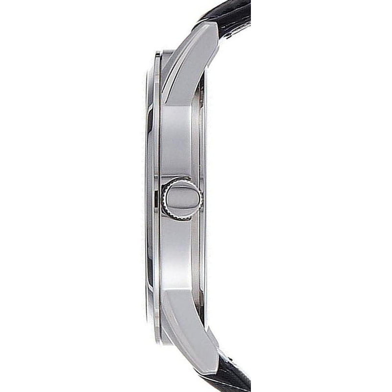 Citizen reloj de hombre, diseño casual, movimiento de cuarzo en acero inoxidable y cuero, color negro, modelo BI5000-01A