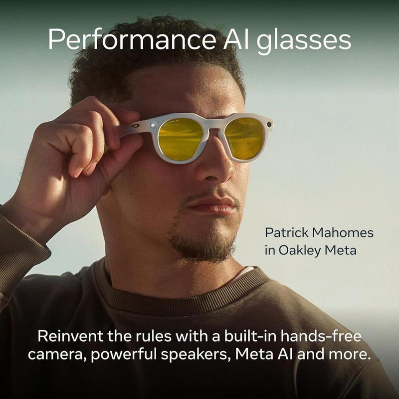 Oakley Meta HSTN en Warm Grey, gafas inteligentes con IA para deportes, atletas, cámara 3K HD, audio abierto, lentes Prizm Polarized