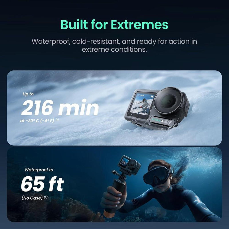 Cámara de acción 4K Xtra Pro con sensor grande, resistente al agua, visión nocturna y estabilización, ideal para deportes