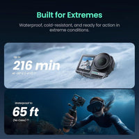 Cámara de acción 4K Xtra Pro con sensor grande, resistente al agua, visión nocturna y estabilización, ideal para deportes