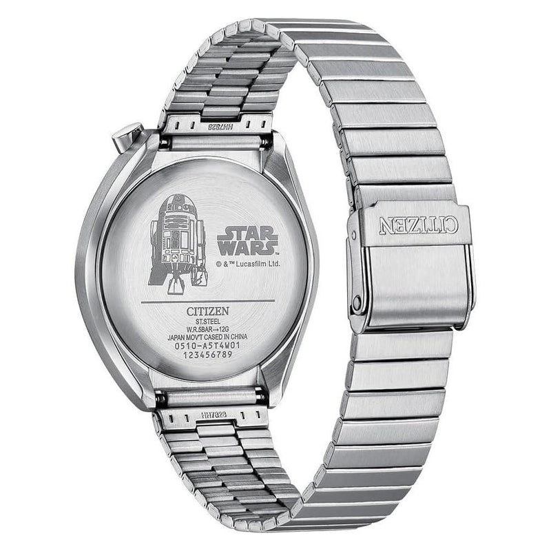 Reloj Citizen de Cuarzo inspirado en Star Wars, cronógrafo, correa en acero inoxidable, diseño R2-D2, alta calidad y precisión