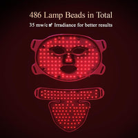Máscara Facial Y De Cuello Megelin Terapia De Luz Led Roja, 7 Colores, Para Rejuvenecimiento De La Piel Blano