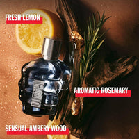 DIESEL Only The Brave Eau de Toilette y Set de Fragancia para Hombre, Aromática con Limón, Romero y Madera Ambarina