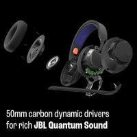 JBL Quantum 250 - Auriculares Gaming Multiplataforma con Sonido Espacial y Micrófono con Cancelación de Ruido, Diseño Cómodo