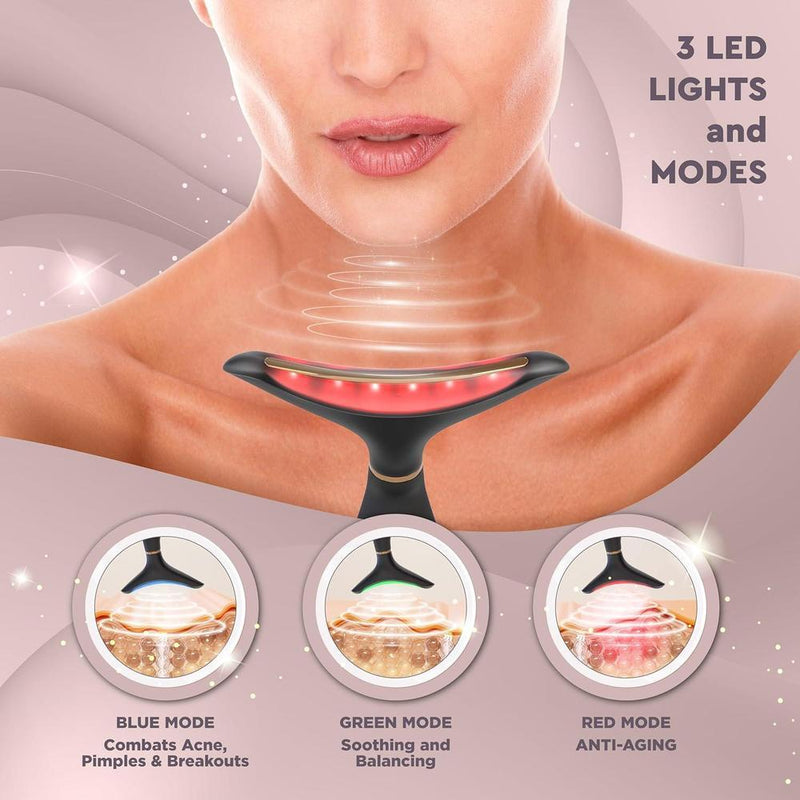 Dispositivo GLO24K de luz roja con tecnología térmica y vibración para cuidado de cara y cuello