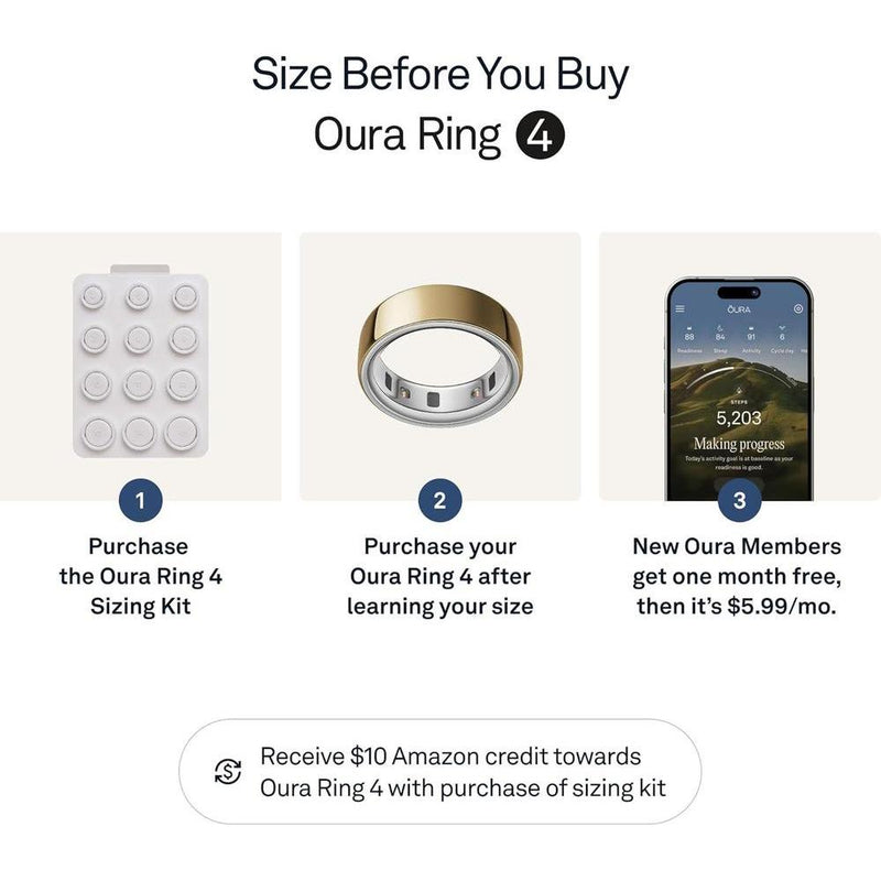 Anillo Inteligente Oura Ring 4 en Oro, seguimiento de salud integral, compatible con iOS y Android, resistente y cómodo