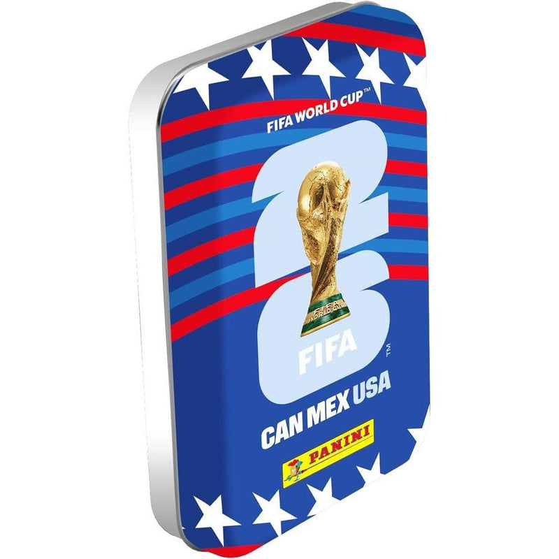Colección de Estampas Oficial Panini del Mundial FIFA 2026 con Estuche Metálico, Incluye 8 Paquetes de Estampas de Fútbol