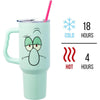 Silver Buffalo Vaso de Acero Inoxidable Calamardo con Asa y Pajilla, Diseño Térmico