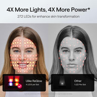 Máscara LED Ulike ReGlow: Terapia de luz multicolor para reducir acné y signos de envejecimiento con control remoto y diseño seguro