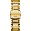GUESS Reloj de pulsera dorado con adornos de cristal, acero inoxidable resistente, multifuncional, resistente a arañazos