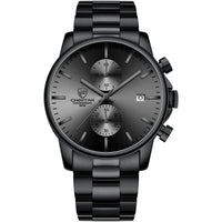 Reloj cronógrafo para hombre GOLDEN HOUR, acero inoxidable, resistente al agua, movimiento de cuarzo y fecha automática