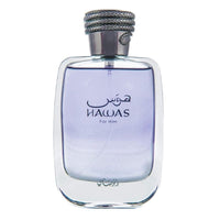 RASASI Hawas Ice para Hombre Eau de Parfum, Fragancia Árabe Premium de Manzana Congelada, Bergamota, y Limón