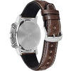 Reloj Citizen Eco-Drive Weekender Brycen cronógrafo con caja de acero inoxidable y correa de cuero marrón