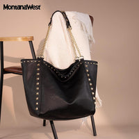 Montana West - Bolso de mano grande con asa superior sobredimensionada y bolsos con cadena elegante para mujer