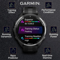 Garmin Forerunner 965 Reloj inteligente premium con GPS para correr y triatlón, incluye pantalla AMOLED y bisel de titanio