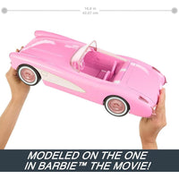 Barbie Hot Wheels RC Corvette de la Película, Coche de Juguete a Control Remoto de Función Completa para 2 Muñecas