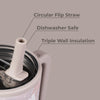 HydroJug Traveler - Botella de agua con asa y popote abatible, vaso resistente a fugas, reutilizable, de acero inoxidable