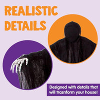 JOYIN Decoración de Halloween de 160 cm para exteriores, decoración de fantasma colgante sin cara oscura en bata de terror negra