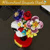 Ramo de flores con soporte, juego de construcción de flores artificiales, regalo para el día de la madre y San Valentín