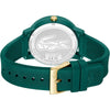 Lacoste 12.12 Reloj multifunción de cuarzo para mujer con diseño contemporáneo, esfera curvada de aluminio y correa de silicona