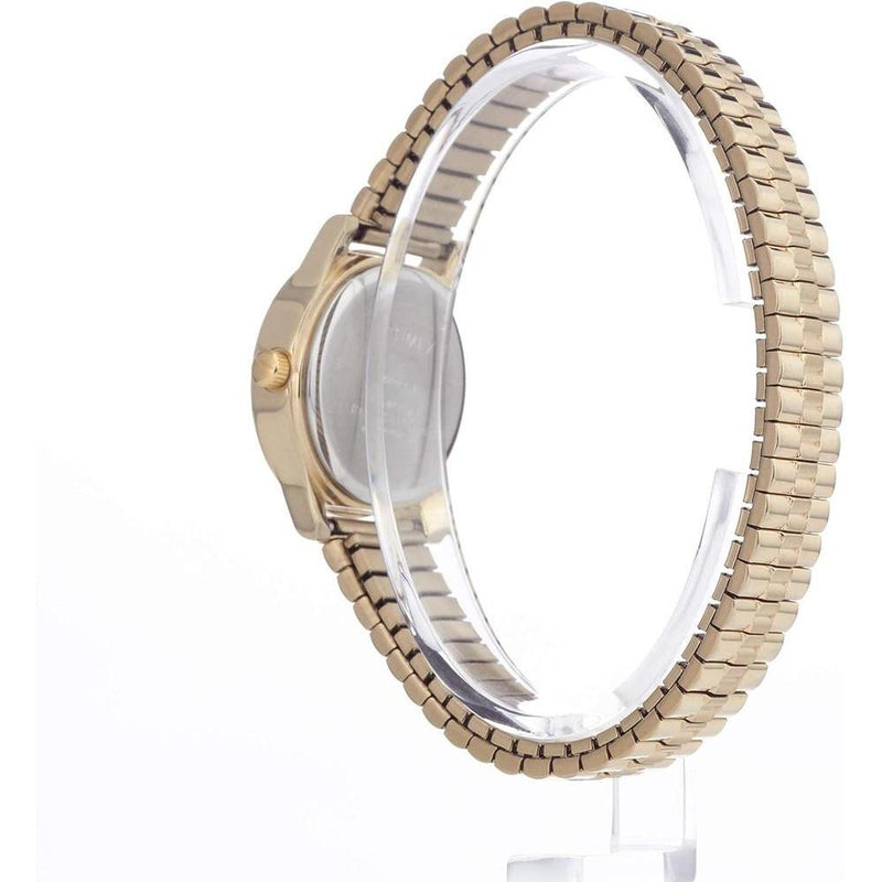 Timex Reloj Essex Ave para mujer en oro con esfera nácar, resistente al agua, tecnología Indiglo, pulsera ajustable