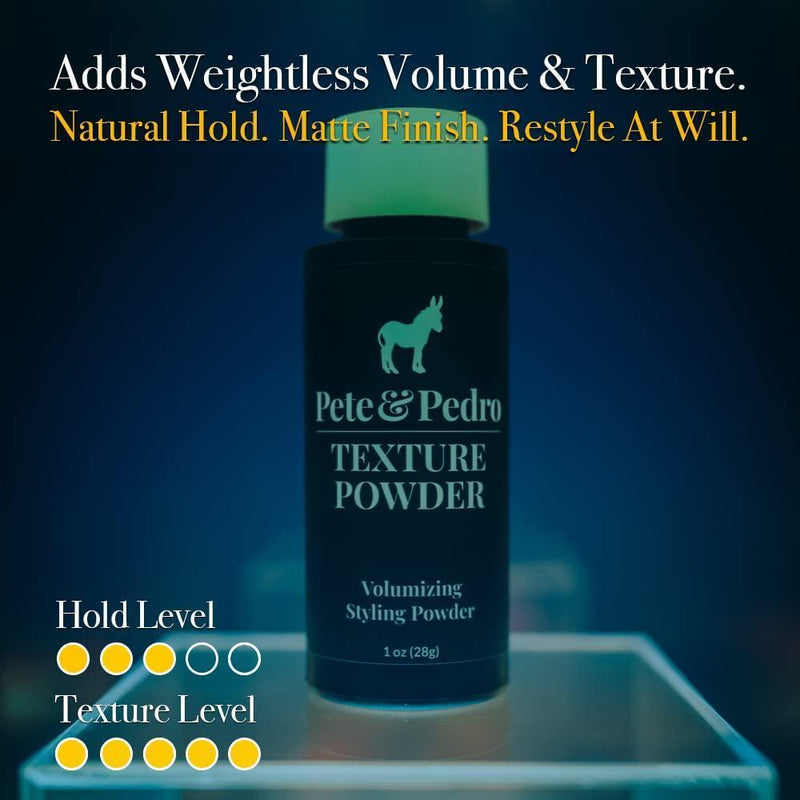 Pete & Pedro Polvo texturizante y voluminizador para hombres y mujeres, añade volumen, textura, acabado mate y sujeción