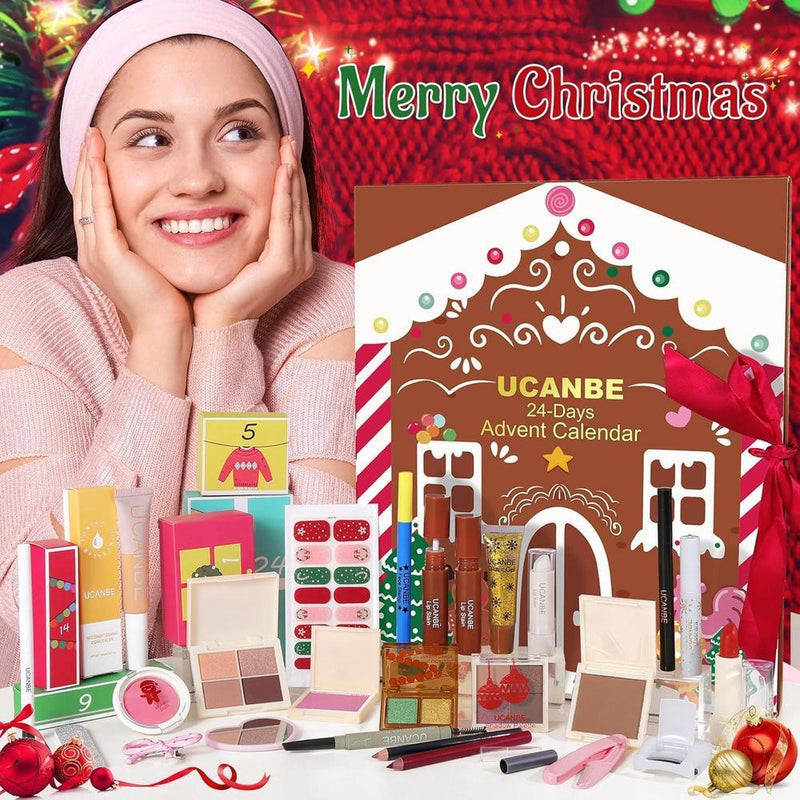 Calendario De Adviento De Maquillaje Ucanbe 2025, Set De 24 Sorpresas Navideñas