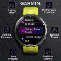 Garmin Forerunner 965 Smartwatch Premium, 1,4 Pulgadas, AMOLED, 32GB, GPS, Gris Carbón Y Amarillo
