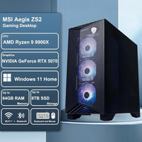 PC de escritorio para juegos MSI Aegis ZS2 con AMD Ryzen 9 9900X, 32GB RAM, 4TB SSD, GeForce RTX 5070, refrigeración líquida