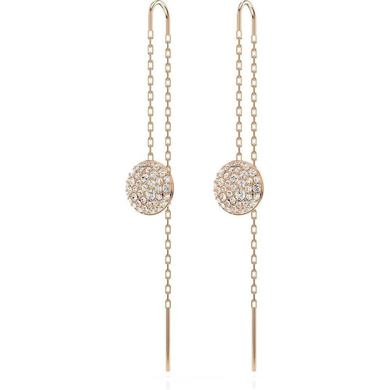 Swarovski Aretes Meteora con diseño de meteoritos y pavé de cristales transparentes redondos, inspiración galáctica