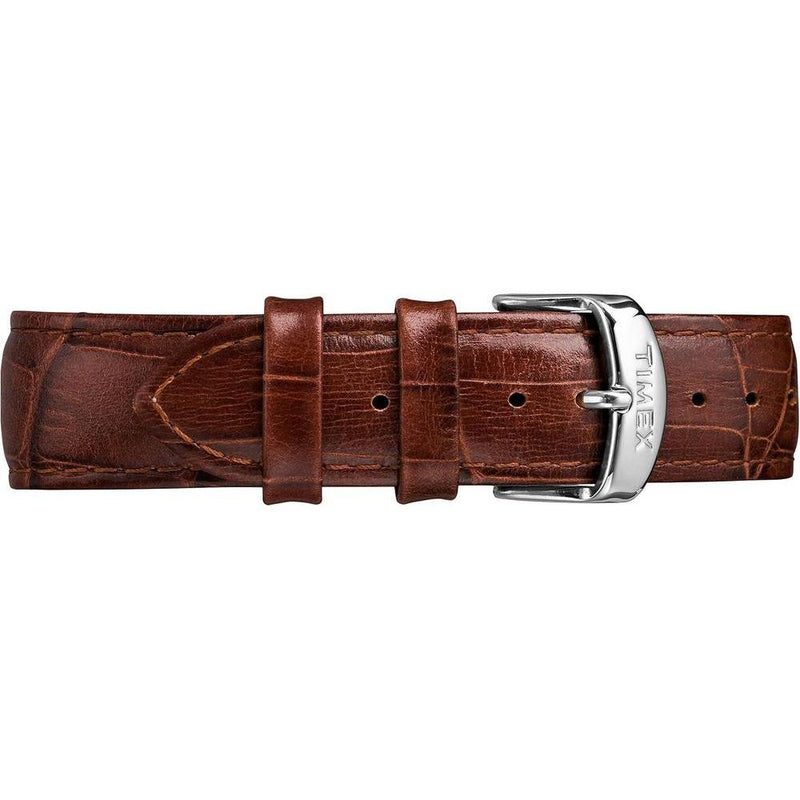 Reloj de pulsera para hombre Timex Easy Reader, correa de cuero marrón, esfera azul, resistente al agua hasta 30 metros