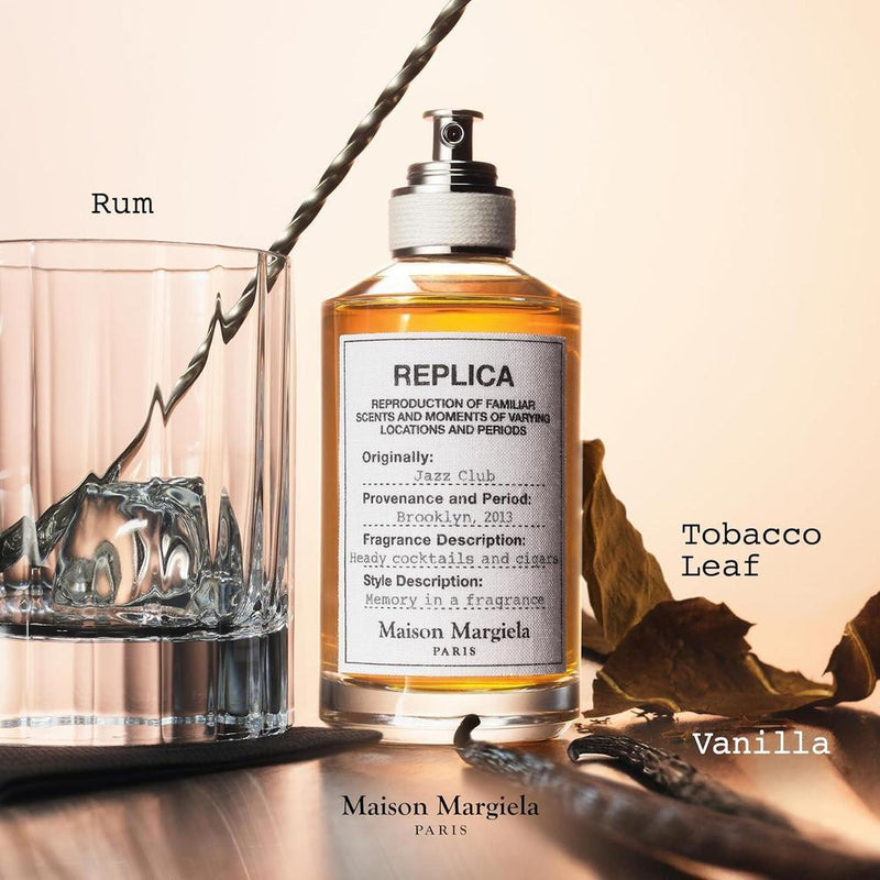 Maison Margiela Réplica Jazz Club Eau de Toilette cálido y especiado con vainilla, ron y tabaco