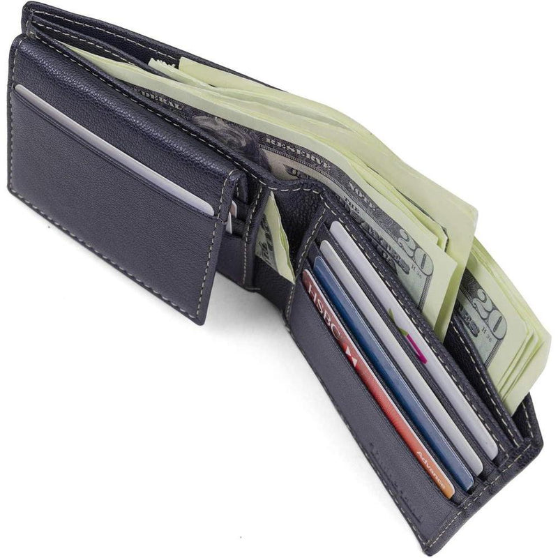Timberland Cartera RFID de cuero genuino para hombre con soporte de identificación extraíble y ranuras para tarjetas