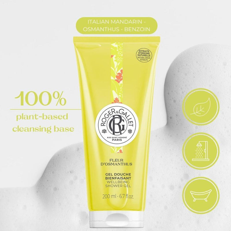 Roger & Gallet Gel de Ducha Hidratante a Base de Plantas con Aloe Vera para Piel Suave y Refrescante