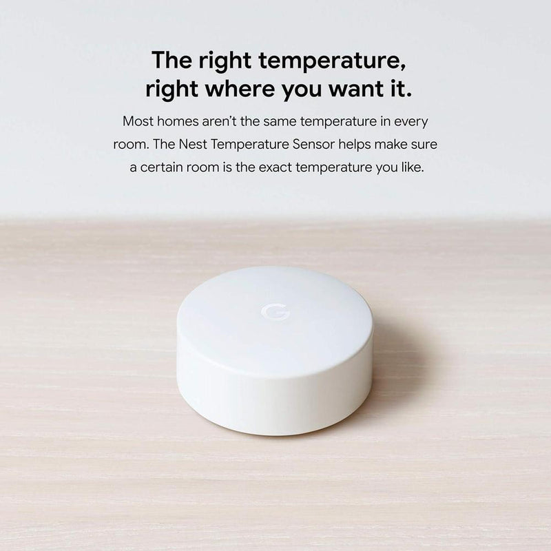 Google Sensor de temperatura Nest compatible con termostatos Nest. Incluye 3 sensores para control de clima en varios espacios del hogar