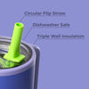HydroJug Traveler - Moderno vaso con asa y pajilla abatible simple, resistente a las fugas, reutilizable