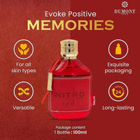 Dumont Nitro Red Eau De Parfum: Perfume de lujo masculino con fragancia frutal, amaderada, floral y de larga duración