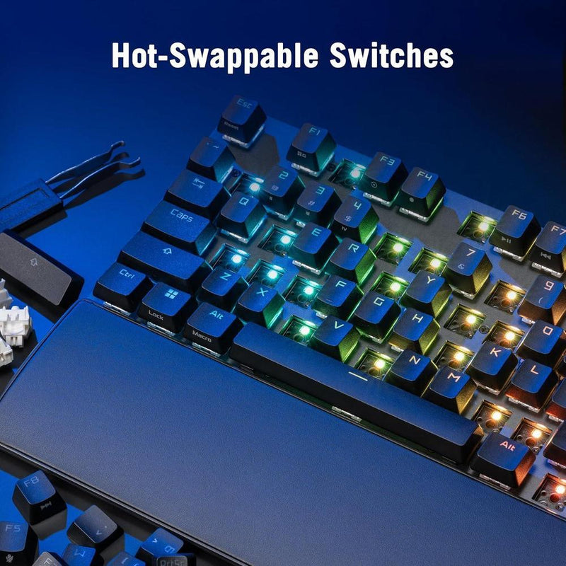 Teclado mecánico ASUS ROG Strix Scope II X con conexión USB, interruptores intercambiables ROG NX Snow V2 lineales, teclas PBT