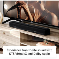 Barra de sonido Fire TV de Amazon con altavoces 2.0, DTS Virtual:X, Dolby Audio y conectividad Bluetooth