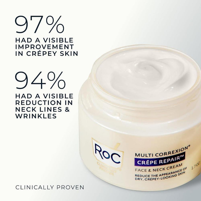 RoC Crema diaria antienvejecimiento para arrugas en rostro y cuello con cápsulas de retinol para suavizar líneas de expresión