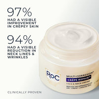 RoC Crema diaria antienvejecimiento para arrugas en rostro y cuello con cápsulas de retinol para suavizar líneas de expresión
