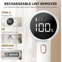 Rasuradora de telas recargable y portátil, con 3 velocidades, 6 cuchillas, pantalla LED, ideal para eliminar pelusas de ropa, muebles y más